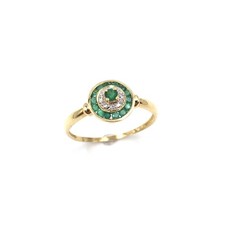 18kt gelbgold ring smaragd - 18kt,