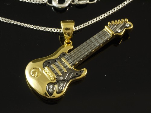 Silberkette mit gitarren - silberkette,