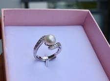 18,1- 19,4 mm  Süßwasser Perlen Schmuck 925 Silber Echtschmuck Ring opikl