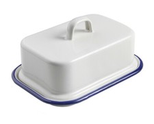 BUTTERDOSE EMAILLE für 250 g Butterbox emailliert Butterbehälter Email