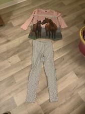 Pferde Longshirt mit Leggings im Set 140/146