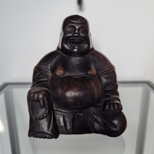 Vintage buddha figur holz - buddha,