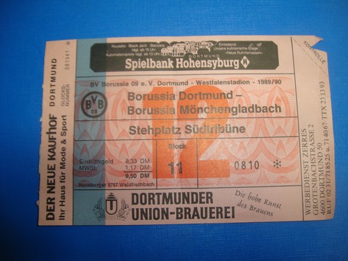 Ticket bvb dortmund - 89/90,