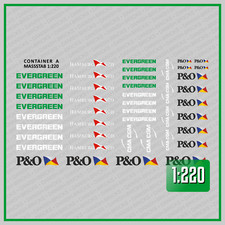 Waterslide Decal 1:220 SPUR Z  -  Container Eisenbahn Modellbahn See - Set A