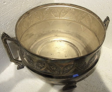 Schöner großer Zinn/Zink Kübel, versilbert, Jugendstil, unbekannt signiert