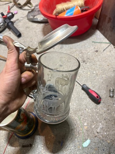 Alter glas bierkrug mit - glas,