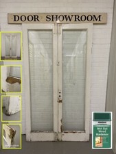 Aufgewonnene französische Einzelplatte Glas Holz Doppeltüren 1990 x 1105 mm