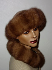 Real Saga Mink Nerz Pelz Stirnband Fell Schal Kragen Echtfell Sky Zobel Norka