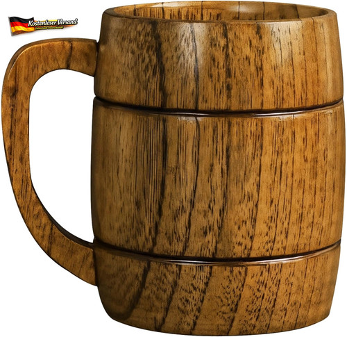 Holz bierkrug rustikal 350 - holz-bierkrug,