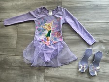 Ballettanzug Sport Body Mädchen lila Disney Tinkerbell 110/116 + Gratis Schuhe