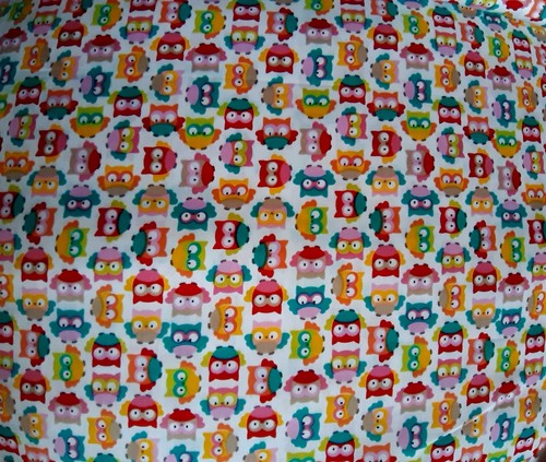 Baumwollstoff bunte eulen - bunte,