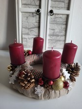 Adventskranz Rot kariert