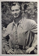 Original Autogramm LEX BARKER (†1973) orig. sign. Karte, seltenes Motiv ! Rar !