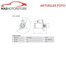 MOTOR ANLASSER STARTER BOSCH 0