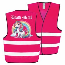 Warnweste Pink Death Metal Einhorn Festival Motive heavy black fun lustig