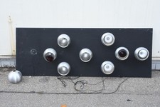 Q10Z03- Große Vintage Deckenlampe Leuchten auf Metallplatte montiert Space Age