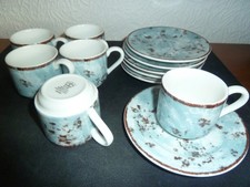 6 Espresso-Tassen und Untertassen, RAK Porcellan