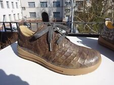 HELVESKO Damen Schuhe Lack Leder Kroko Beige SWISS MADE Gr.41 Neu