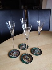 4 Original Underberg Stilgläser mit  Metalluntersetzer