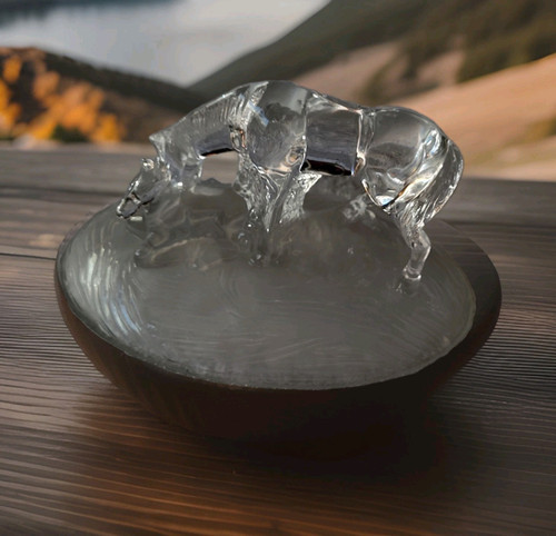 Glasfigur wolf transparent auf - glasfigur,