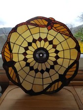 Deckenlampe ca. 40 cm Durchmesser im Tiffany Style beige braun gemustert Honsel