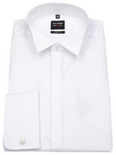 OLYMP Smokinghemd Level 5 Body Fit Kläppchen Umschlagman. weiß - ohne OVP