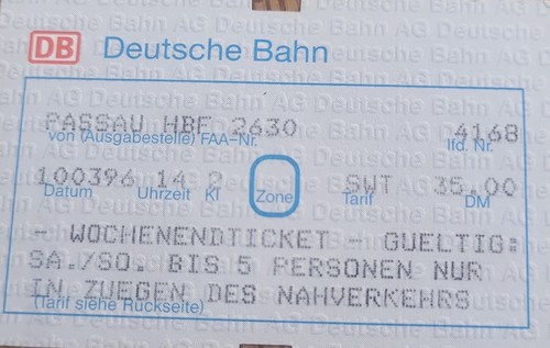 Wochenendticket aus 1996