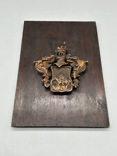 WAPPEN ANTIK HANDGESCHNITZT RITTER MONTIERT AUF EINER TÜRKASSETTE