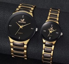 2 Stück Paar Uhren Edelstahl Damen Und Männer Quarzuhr 