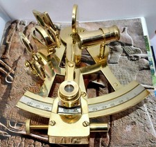 NAUTISCHER MARINE-SEXTANT AUS MASSIVEM MESSING / NEU