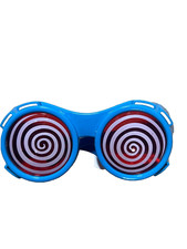 Hypie Spiralbrille Blau – Lustige Karneval Brille Verkleidung, Party Nerd Kostüm