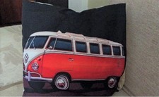 VW BULLI  ERSTE GENERATION KISSENHÜLLE DEKO FARBDRUCK UNBENUTZT NEU.!