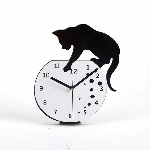 Wanduhr mit katzenmotiv - wanduhr,