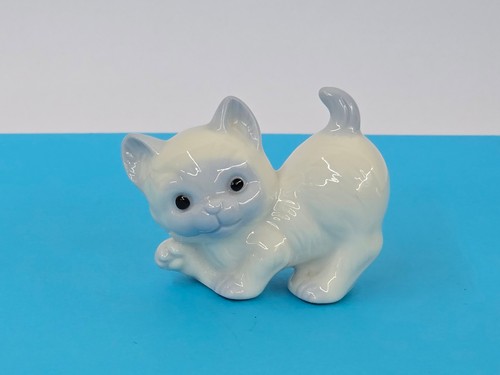 Porzellanfigur niedliche katze - porzellanfigur,