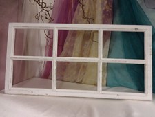Sprossenfenster Fensterrahmen Deko - Fenster Holz Shabby Chic gewischt weiß 85cm