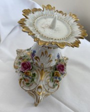 Rarer Kerzenständer der Sächsische Porzellan-Manufaktur Dresden Blumendekor