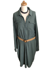 KLEID BLUSENKLEID ❤️DIDI  NL❤️GR.46 *GRÜN SEERSUCKER❤️CURVY PLUSSIZE ❤️+ GÜRTEL