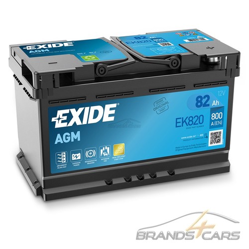 Exide autobatterie 12v - 12v, 82ah