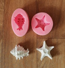 Silikonform Gießform Muscheln 2 Stück - Gießpulver Raysin Keraflott Gips