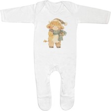Baby Strampler Jumpsuits / Schlafanzüge "Süßer Highland Kuh trägt Schal" (SS058783)