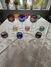 12 edle Nachtmann Römergläser - handgeschliffen, farbig,  6 Wein & 6 Likörgläser