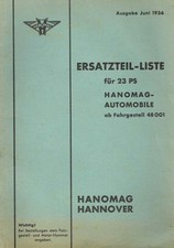 Hanomag Ersatzteil-Liste für