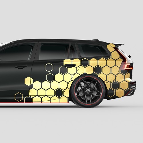 Auto waben aufkleber set - waben,