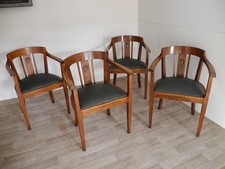 4er Satz Esszimmer Stühle Jugendstil Armlehnstuhl Sessel antik Leder Nr.636