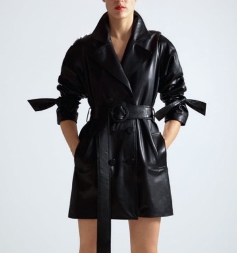 Zara trenchcoat leder - trenchcoat,