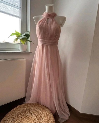 Damen abendkleid lang rosa - abendkleid,