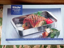 Edelstahl Brat- und Auflaufform Bräter 42x28x6 Schmorform