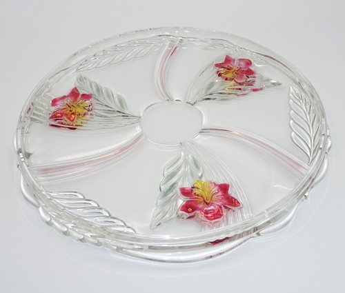 Große flache glasschale mit - flache,