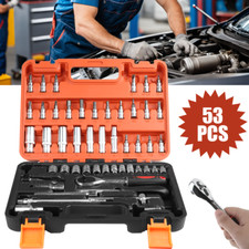 53 Tlg 1/4 Zoll Werkzeug Nüsse Knarrenkasten Ratschenkasten Steckschlüssel Satz