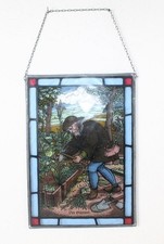 Fensterbild Glasbild Bleiverglasung der Gärtner Wintergarten Fensterscheibe Deko